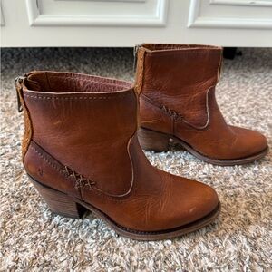 Frye Brown Leather Ankle Boots